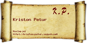 Kriston Petur névjegykártya